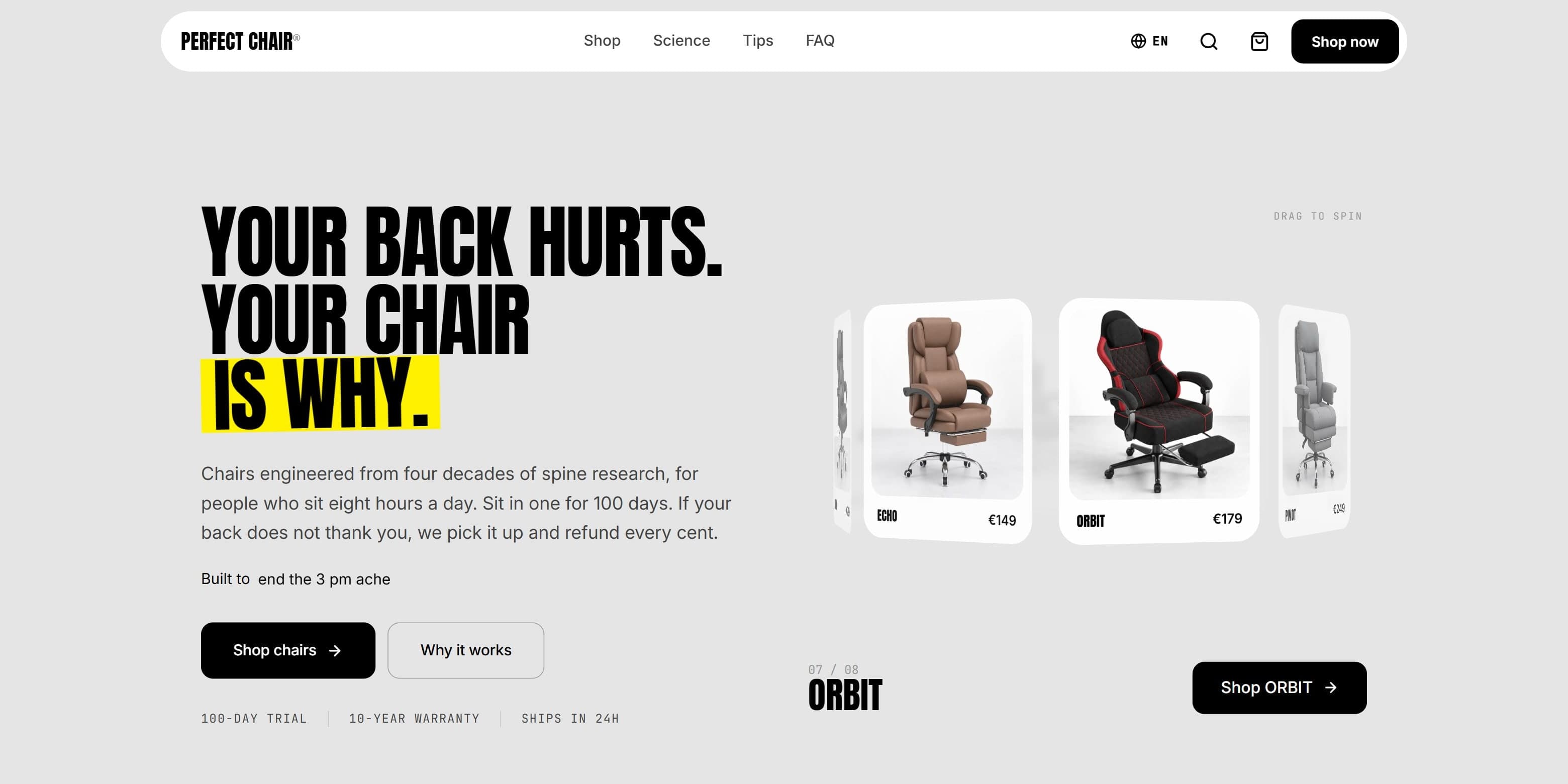 Perfect Chair website