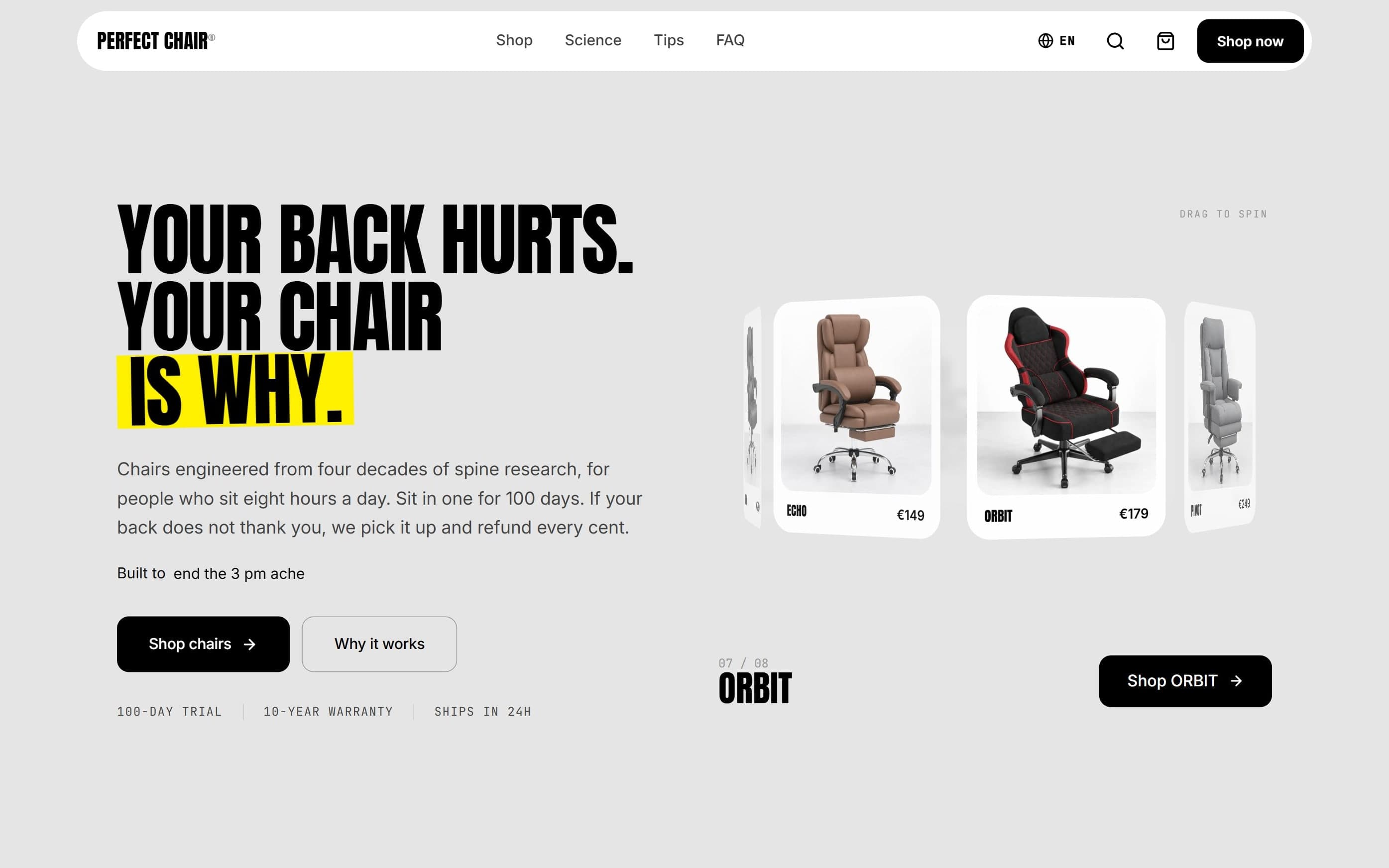 Perfect Chair website